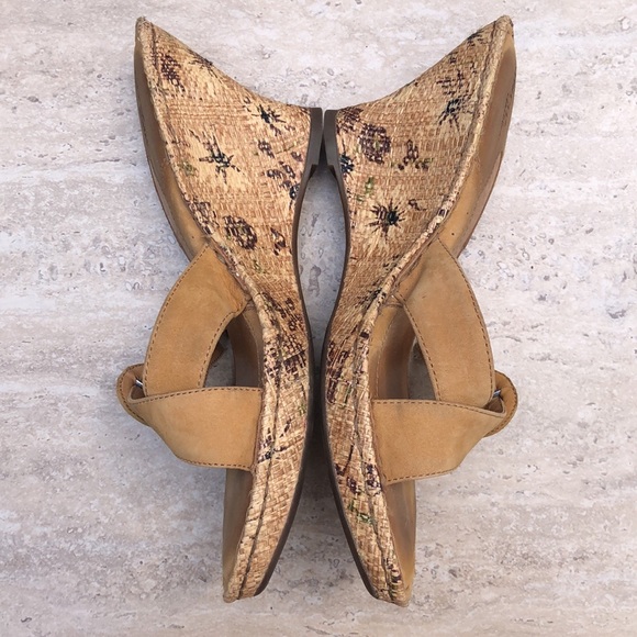 BORN Tropical Wedge Leather Strap Heeled Sandal - Picture 10 of 13